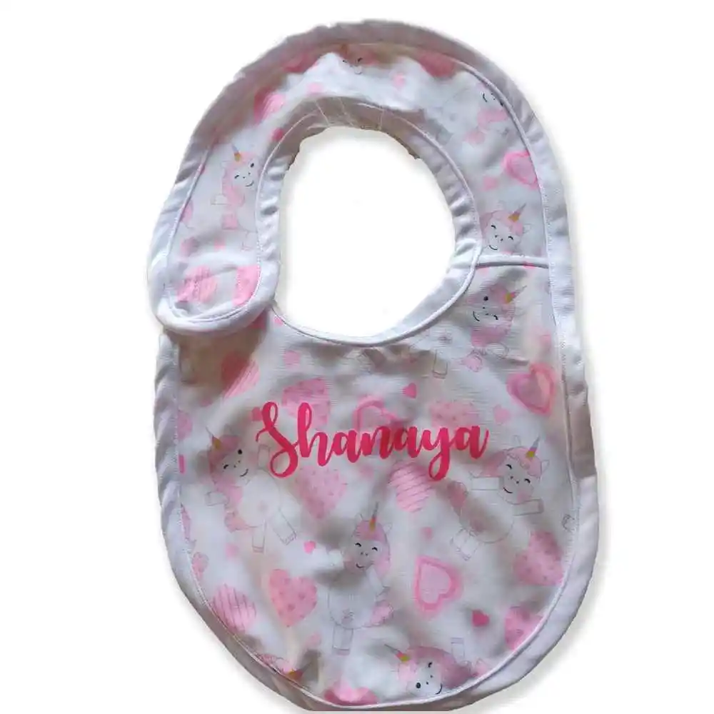 Personalized Unicorn Theme Bib with Name